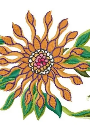 Trending Spikey Flower Embroidery Design