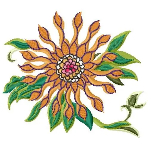 Trending Spikey Flower Embroidery Design