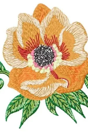 Hot Deal Orange Bloom Embroidery Design