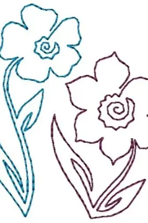 Outline Flowers Embroidery Design Trusted Brand