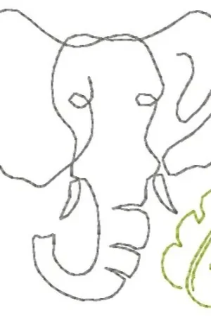 Special Discount Outline Elephant Embroidery Design