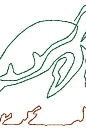 Outline Turtle Embroidery Design Budget