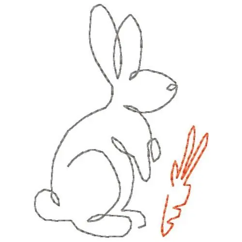 Best Choice Outline Rabbit Embroidery Design