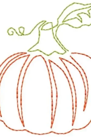 Time-Limited Outline Pumpkin Embroidery Design