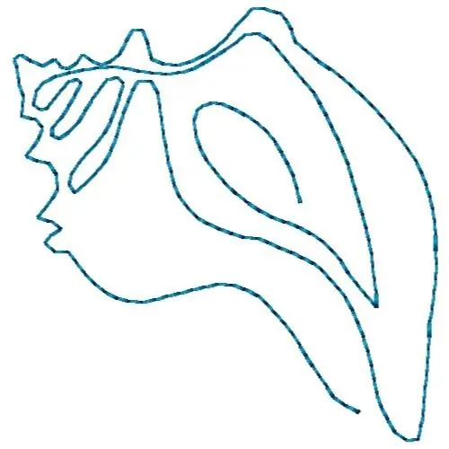 Genuine Outline Shell Embroidery Design