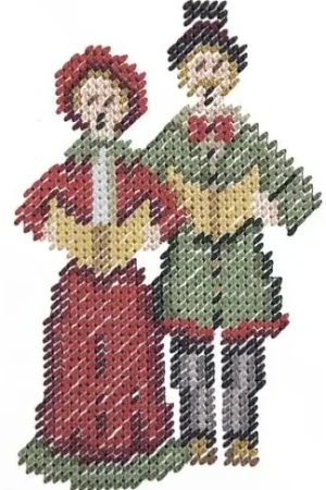 Needlepoint Carolers Embroidery Design Last Chance