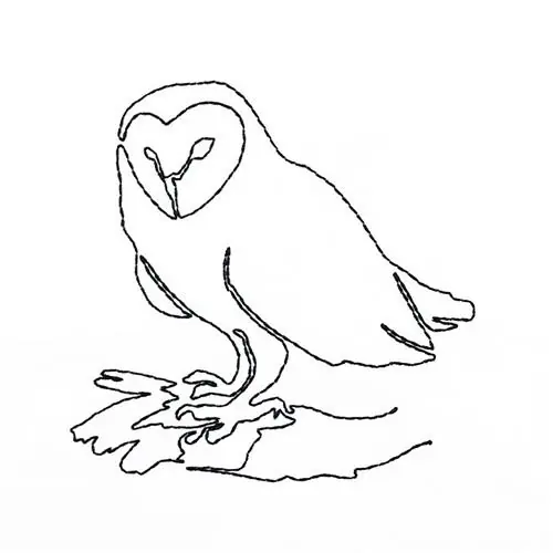 Brand New Continuous Line Owl Embroidery Design