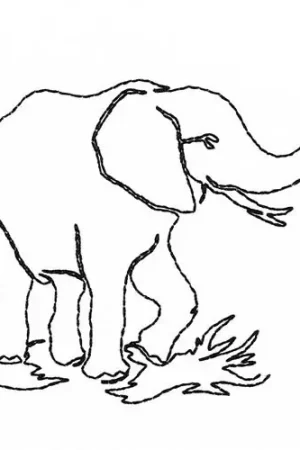 Continuous Line Elephant Embroidery Design Editor’s Pick