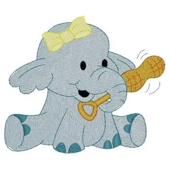 Baby Elephant Embroidery Design Crafted