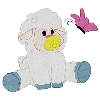 Express Delivery Baby Lamb Embroidery Design