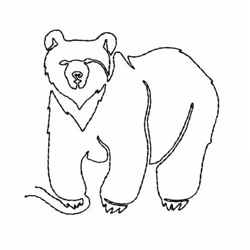 Get Yours Continuous Line Bear Embroidery Design