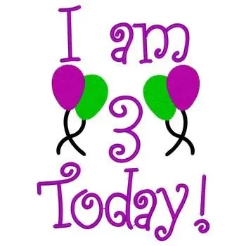 I Am 3 Today Embroidery Design Bargain
