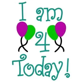 Free Returns I Am 4 Today Embroidery Design