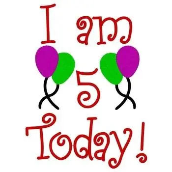 Instant Buy I Am 5 Today Embroidery Design