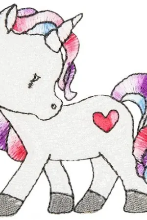 Heart Unicorn Embroidery Design Free Returns