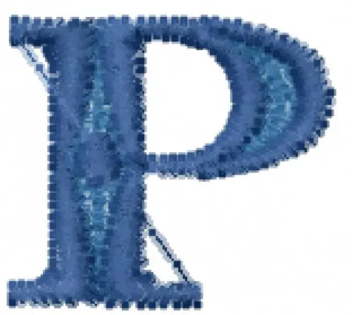 Occo Luchi Font P Embroidery Design Handmade