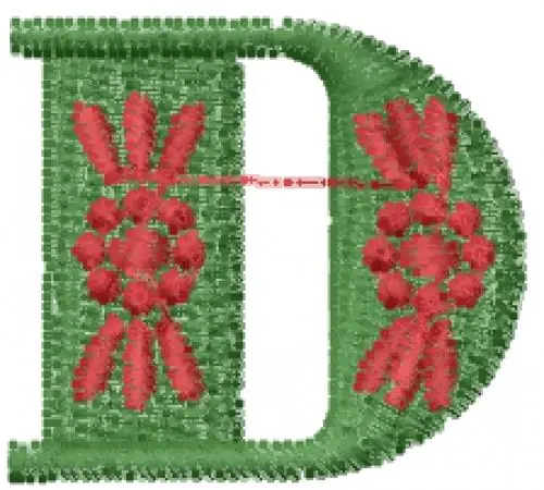 Decorative Font D Embroidery Design Premium