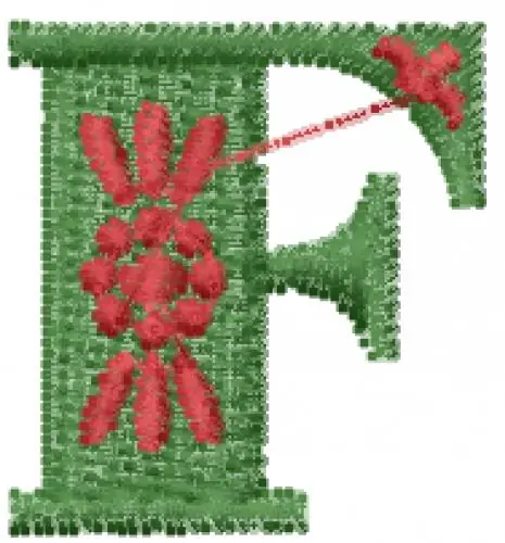 Decorative Font F Embroidery Design Wholesale