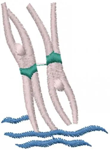 Men Diving Embroidery Design Wholesale