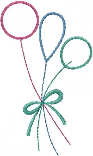 Balloon Outline Embroidery Design Modern