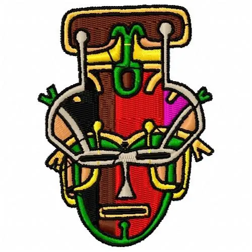 African Mask Embroidery Design Fast Shipping
