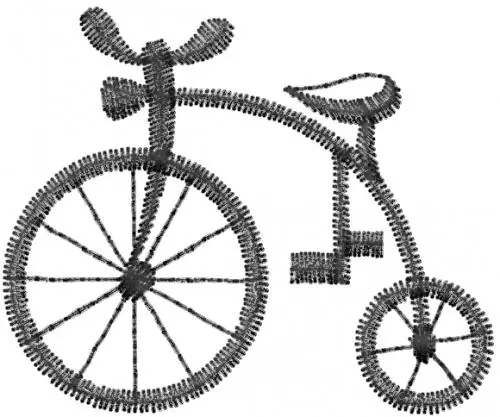 Antique Bicycle Outline Embroidery Design Warranty Included