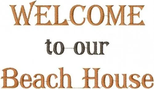 Beach House Embroidery Design Order Now