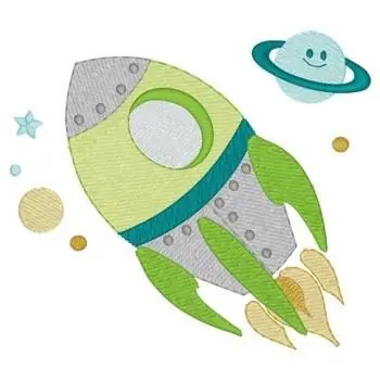 Professional Grade Rocket Embroidery Design