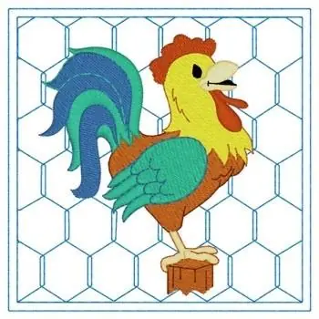 Rooster Quilt Square Embroidery Design Top Rated