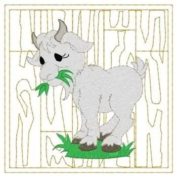 New Arrival Goat Quilt Square Embroidery Design