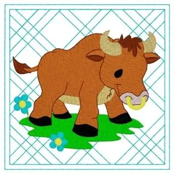 Bull Quilt Square Embroidery Design Get Yours