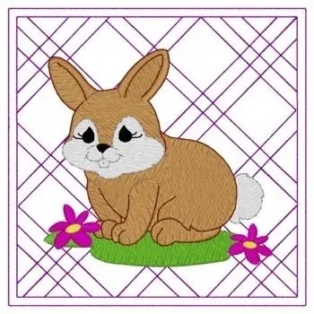 Bunny Quilt Square Embroidery Design Super Sale