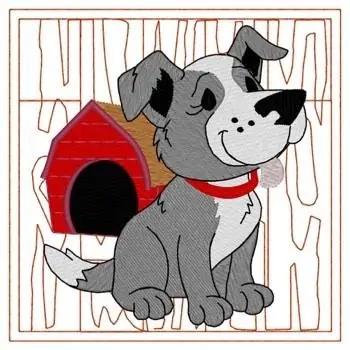 Exclusive Dog Quilt Square Embroidery Design