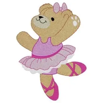 Next Day Delivery Ballerina Bear Ribbon Embroidery Design