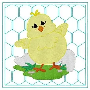 Affordable Chick Quilt Square Embroidery Design