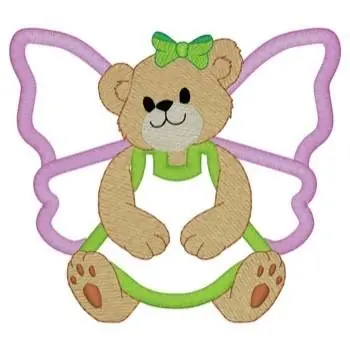 Seasonal Sale Butterfly Bear Applique Embroidery Design