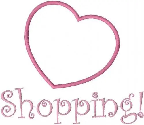 Love Shopping Embroidery Design Trending