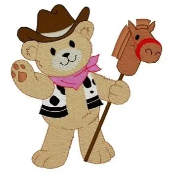 Cowboy Bear Fringe Embroidery Design Direct From Manufacturer