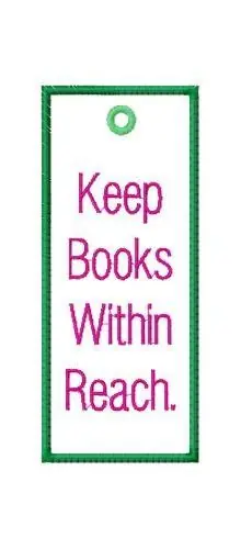 Keep Books Embroidery Design Reduced Price