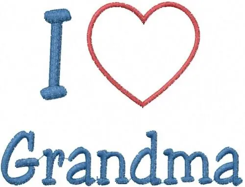 I Love Grandma Embroidery Design Genuine