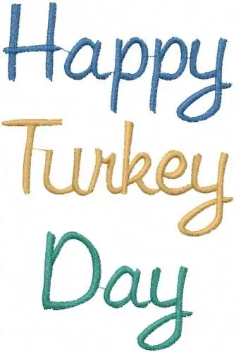 Direct From Factory Happy Turkey Day Embroidery Design