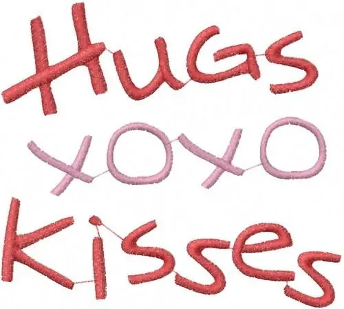 Hugs Kisses Embroidery Design Secure Checkout