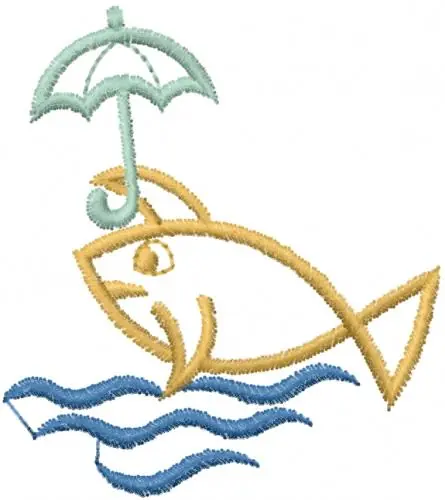 Direct From Factory Cartoon Fish Outline Embroidery Design