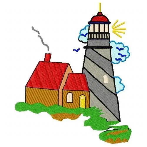 Next Day Delivery Lighthouse Home Embroidery Design