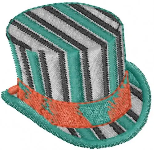 Striped Top Hat Embroidery Design Special Offer