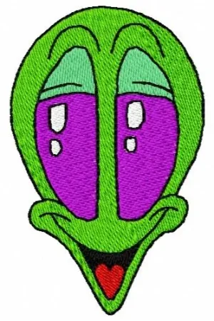 Alien Head Embroidery Design Handmade