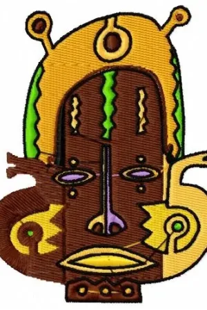 African Mask Embroidery Design One Day Deal