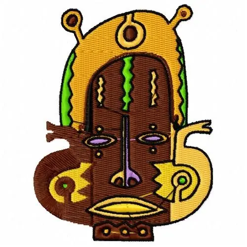 African Mask Embroidery Design One Day Deal