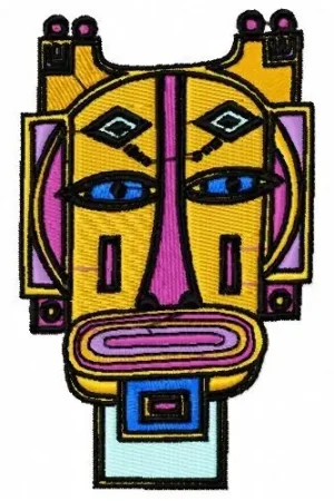 African Mask Embroidery Design Latest