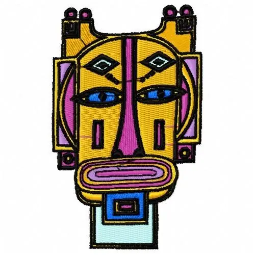 African Mask Embroidery Design Latest